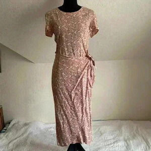 Vintage 90s Betsy Lauren pink floral dress size 4